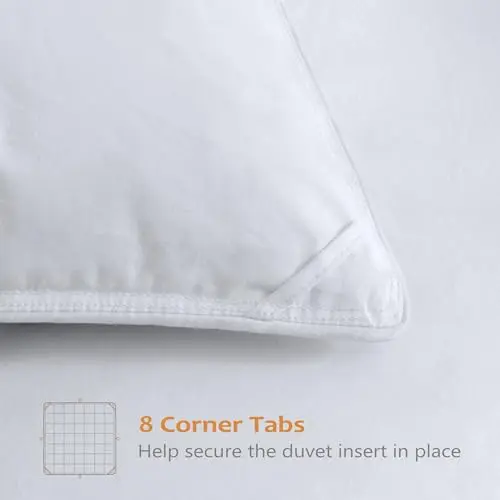 Wellos Luxury Goose Feather Down Comforter King Size 850+ Fill-Power, Fluffy and Cozy Duvet Insert with 1000T 100% Cotton, All Season Premium Medium Warmth King Size Down Comforter 6
