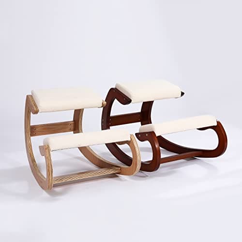 Ergonomic Kneeling Chair Birch Computer Stool Relax Your Knees with Sponge Cushion, Easy to Assemble Improve Sitting Posture for Home Office (Walnut) 8