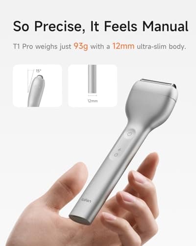 Laifen T1 Pro 1-Blade Electric Shaver, High-Speed 12,000 Cuts/Min, Long Hair Trimmer with 3 Guards, for Sparse Beard & Daily Styling, Wet & Dry, IPX7 Waterproof (Aluminum Alloy) 5