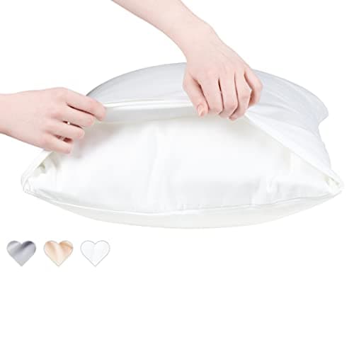 Anti Acne Pillowcase - Queen Size 30x20, White, Envelope Style - Oeko-TEX Certified - 75% Viscose Derived from Bamboo, 25% Modal for Smooth, Breathable, Moisture-Wicking Quality