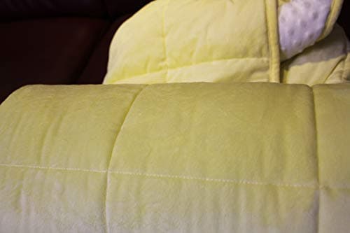 ALANSMA Reversible Weighted Blanket for All Season, Luxury Velvet, Warm and Cool, Adult 10Lb Yellow Weighted Blanket, Enjoy Sleeping Anywhere(Light Yellow,48"x72" 10lbs) 7