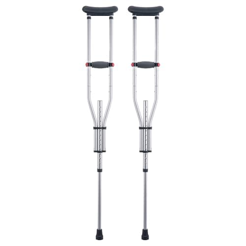 VEVOR Underarm Crutches, 13-Level Height Adjustable Underarm Walking Crutches, Lightweight Aluminum Crutches for Adults Teenager - with Soft Underarm Pad for Leg Injury Surgery Disabled, 1 Pair 300LBS 9
