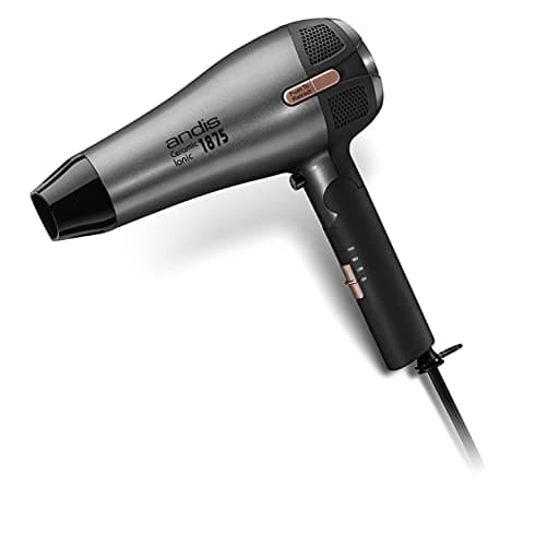 Andis 80280 Fold-n-go 1875 Watt Ceramic Ionic Dryer, Retractable Cord, Lightweight with Professional Blowout Results, Quick Drying Blow Dryer, Black/Silver 6
