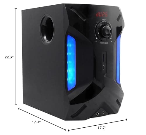 Rockville HTS56 1000W 5.1 Channel Home Theater System, Bluetooth, USB, 8" Subwoofer, LED Light Effects, Remote Control, Optical Input, for Movies, Music & Karaoke 10