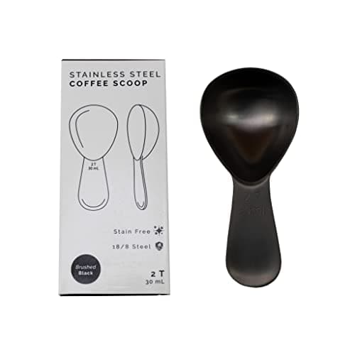 Coffee Scoop 2 Tbsp – Brushed Black, Stainless Steel – Precise Measuring Spoon for Coffee, Tea & More – Ergonomically Balanced Handle – Fits Inside Airscape® Canisters