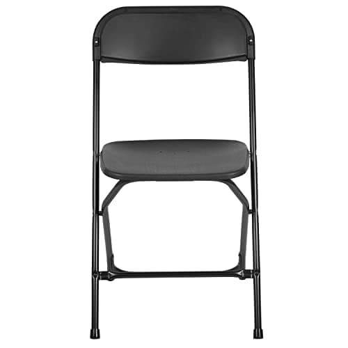 Flash Furniture Hercules Set of 10 Indoor/Outdoor Heavy-Duty Plastic Folding Chairs, Foldable Commercial Stacking Chairs with 650-lb. Static Weight Capacity, Black 13