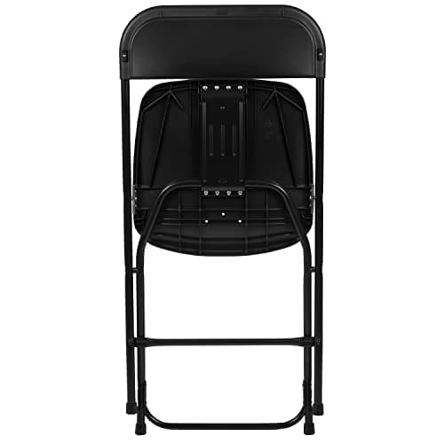 Flash Furniture Hercules Set of 10 Indoor/Outdoor Heavy-Duty Plastic Folding Chairs, Foldable Commercial Stacking Chairs with 650-lb. Static Weight Capacity, Black 14