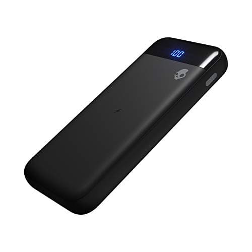 Skullcandy Stash Fuel Wireless Portable Charger, 10000mAh Power Bank with 10W Wireless Charging, 1x USB C and 2X USB A Charging Ports, Bonus USB A to Micro USB/Type C Dual Charging Cable - Black