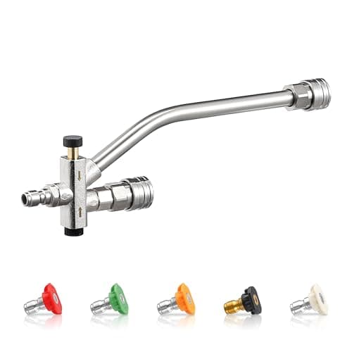 M MINGLE Dual Lance Pressure Washer Wand for Foam Cannon, Dual-Connector Power Washer Wand with 5 Pressure Washer Nozzle Tips, 5000 PSI