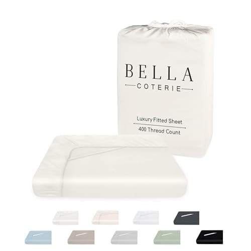 Bella Coterie Luxury Bamboo Viscose King Size Fitted Sheet | 100% Organically Grown | Ultra Soft | Cooling for Hot Sleepers | 18" Deep Pocket [Ivory]