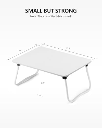 ZEAPTAC Laptop Bed Desk, Foldable Lap Table, Portable Study Table, Laptop Desk/Stand for Bed, Lightweight & Mini Table for Breakfast/Picnic/Drawing/Couch/Floor - White 6