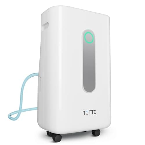 TOTTE 90 Pint Dehumidifier with Drain Hose, 4 Option Modes, 2 Fan Speed, Auto Shut Off, 24H Timer, Auto Defrost, 6000 Sq.Ft Quiet Dehumidifiers for Home, Basement, Bedroom,Bathroom, RV