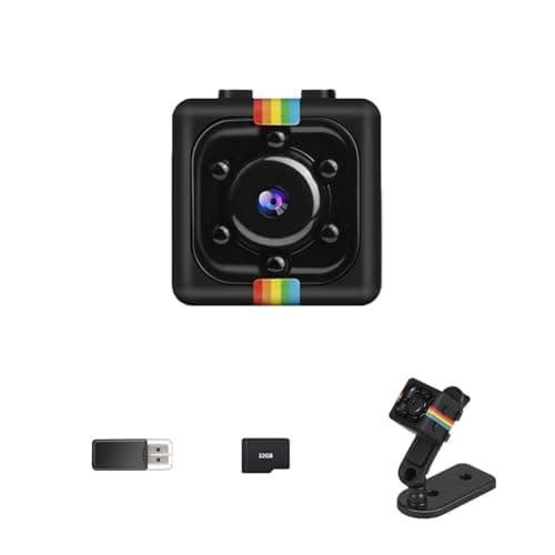 Bextgoo Spy Camera, No WiFi Security Camera with 32GB Memory Card,1080P FHD Small Cameras, Portable Mini Miniguard Cam with Night Vision, Motion Detection, Loop Storage, 360° Rotating Bracket