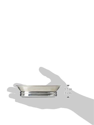 iDesign York Metal Soap Saver, Holder Tray for Bathroom Counter, Shower, Kitchen, 4" x 5.5" x 1.5", Brushed Stainless Steel 8