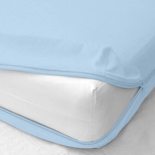 Zipper Fitted Sheet - RV King Size, 8 Inch Deep Pocket, Hotel Quality Brushed Microfiber Bottom Sheet, Soft Wrinkle-Free, Shrinkage and Fade Resistant, 1 Fitted Sheet Only (Light Blue)
