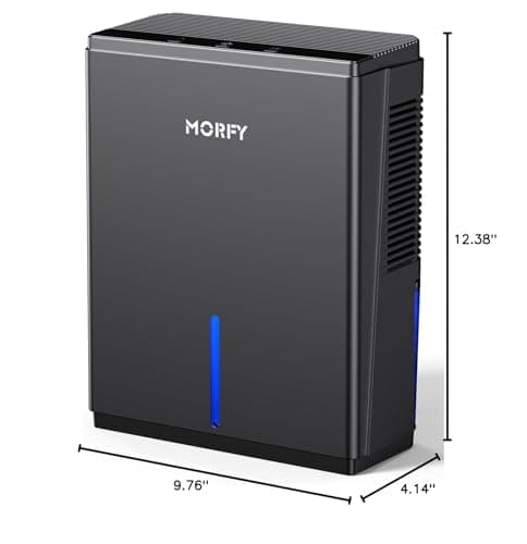 MORFY Dehumidifier, 80 OZ Small Dehumidifier for Bedroom, Bathroom, RV, Closet, Dual-Semiconductor Quiet Dehumidifiers for Home Room with Drain Hose, 7 Colors LED Auto Shut Off 9