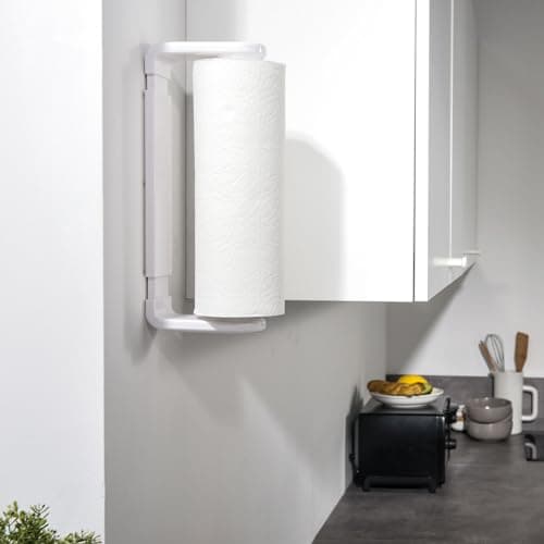 simpletome Paper Towel Holder ONE Hand Tear Adaptive Tension Arm Adjustable Length 9.4-11inch/24-28cm (White) 8