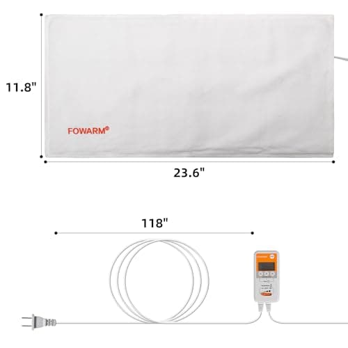 FOWARM Moist Heat Heating Pad for Back, Neck, Shoulder and Period Cramps, Weighted Electric Heating Pad for Deep Pain Relief, Auto Shut Off, Washable Removable Soft Cover, Large 11.8"x26" 6