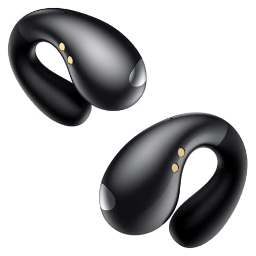 Boytond Ultra Open Ear Earbuds - Ergonomic Clip-On Earbuds, Glossy Black