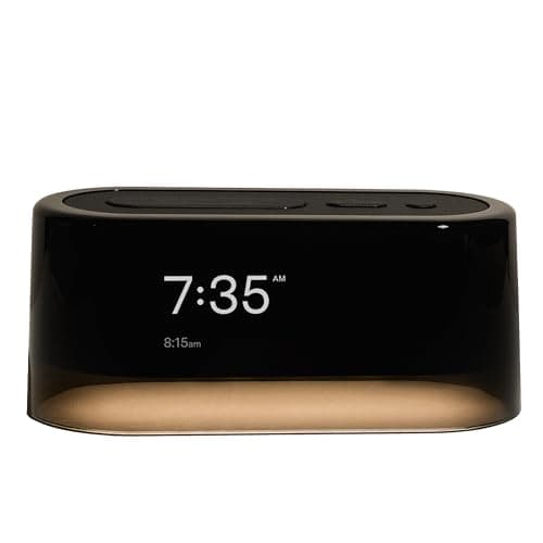 Loftie Alarm Clock with Sound Machine – Smart Alarm Clock with Light, White Noise, Bluetooth Speaker, Night Light Sound Machine, 100+ Sounds, Blackout Mode, No WiFi Mode, Optional Subscription - Black