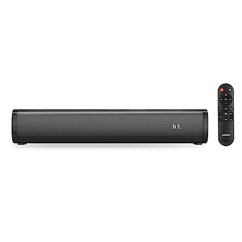 Wohome 2.1 Small Sound Bars for TV, Built-in Subwoofer with 6 Levels Voice Enhancement, 16 Inches Bluetooth 5.3 Soundbar Speakers with Optical/AUX/USB Connection