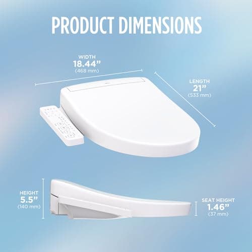 TOTO® WASHLET® S2 Electronic Bidet Toilet Seat with Instantaneous Water Heating, PREMIST and EWATER+ Wand Cleaning, Elongated, Cotton White - SW3346#01 18