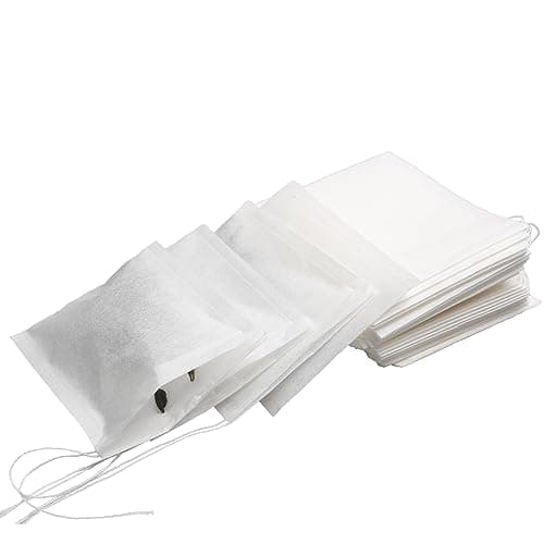 Eketirry 100pcs Tea Filter Bags for Loose Tea, Mini Empty Tea Bags, Natural Wood Pulp Paper Material, Disposable Unbleached Tea Filter Bags with Drawstring for Loose Tea (White,1.97 x2.76 inch) 6