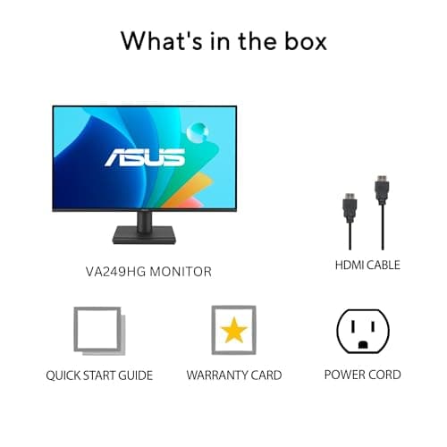 ASUS 24” (23.8-inch viewable) 1080P VA249HG Eye Care Monitor – IPS, Full HD, 99% sRGB, Frameless, 120Hz, Adaptive-Sync, 1ms, HDMI, VGA, Low Blue Light, Flicker Free, Wall Mountable, 3 yr Warranty 9