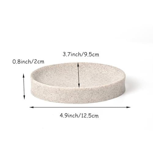 IMEEA Soap Dish Resin Soap Tray Soap Holder Sponge Hand Soap Dish Holder for Bathroom Shower Kitchen Sink Counter (Beige) 5