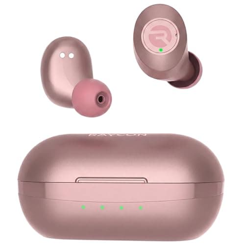 Raycon Everyday Classic Bluetooth Wireless Earbuds + Microphone with Active Noise Canceling, Sweat & Water-Resistant Earphones, Ear Buds Wireless Bluetooth 32 Hours Playtime (Rose Gold)
