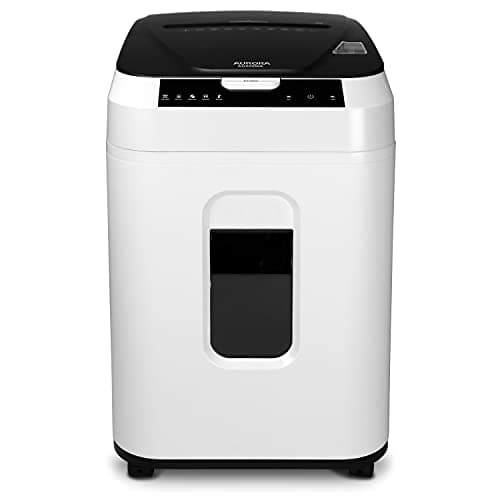Aurora Commercial Grade 200-Sheet Auto Feed High Security Micro-Cut Paper Shredder/ 60 Minutes/Security Level P-5 7