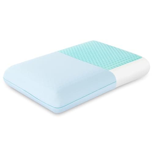 EGOHOME Cooling Gel Memory Foam Pillow - Reversible Cooling Cover, Neck Support for Side, Back and Stomach Sleepers, Removable & Machine Washable, All-Season Comfort, Standard Size, Blue