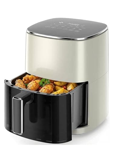 Air Fryer 6.34QT with Clear Window, 12-in-1 Air Fryer Oven, Square Airfryer, Air Fry, Roast, Reheat, Dehydrate, Bake, Steam, 400°F Rapid Air Crispy Technology, Beige