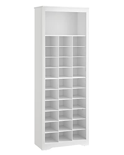 VASAGLE Shoe Storage Cabinet, 10 Tier Shoe Rack Organizer, Holds Up to 30 Pairs of Shoes, for Entryway Bedroom, 12.6 x 24.8 x 73.6 Inches, White ULBS273T14