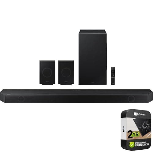 Samsung HW-Q990D Q-Series 11.1.4 ch. Wireless Dolby Soundbar with Q-Symphony (2024) (Renewed) Bundle with Bonus 2 Year Enhanced Warranty Pack