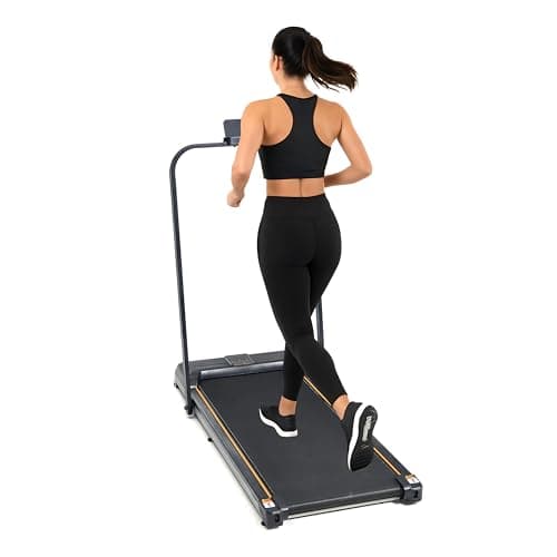 Walking Pad Treadmill with Foldable Handle Bar - Under Desk Treadmill for Home & Office | Remote Control, Bluetooth Speaker, LED Display | 265 lb Capacity