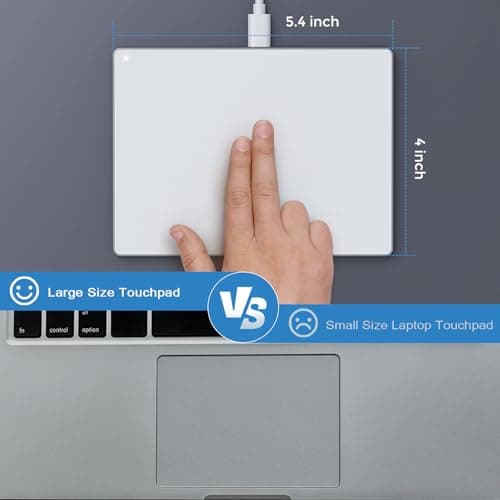 Wired Trackpad for Windows 7/10/11, High Precision Wired Touchpad with Multi-Gesture, Premium Glass Surface, Dual Cables(USB A to C & USB C to C) for Windows PC Computer, White 6
