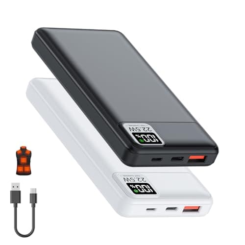 2-Pack 5V 2A 3A Heated Vest Battery Pack 10000mAh Power Bank Fits for DR.Prepare/Loowoko/KOVNLO/Rrtizan/Tidewe Electric Heating Jacket/Hoodie/Chair/Stadium Seat, PD20W Portable Charger for iPhone