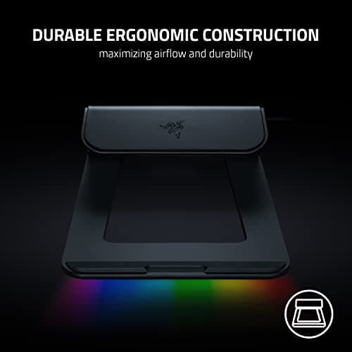 Razer Laptop Stand Chroma V2: USB C Hub with 4K HDMI, 2 USB 3.1, PD 100W - Ergonomic Design - Anodized Aluminum Construction - Customizable Chroma RGB Lighting - Matte Black 5