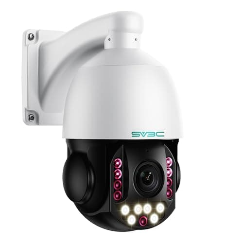 SV3C 36X Zoom PTZ POE Camera Outdoor, Auto Tracking 4K ONVIF IP Wired Camera, Person Vehicle Motion Detection, Floodlight Color Night Vision, Two Way Audio, Camhipro, Preset, BlueIris, 24/7 Recording