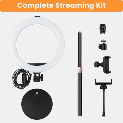 MACTREM 10“ Desk Ring Light with Stand, Desktop LED Circle Halo Light with Phone Holder for Computer Zoom Meeting, Laptop Light for Conference Video Calls, Live Streaming, Podcast, Selfie, Makeup 8