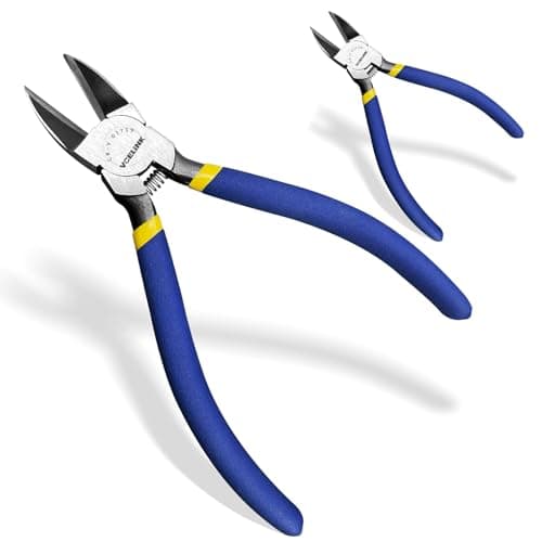 VCELINK Wire Cutters, 6-inch Side Cutter, CR-V Small Flush Cutter, 2 Pack Professional Small Wire Cutter with Spring-loaded for Artificial Flowers, Floral, Jewellery Making, and DIY Model Making