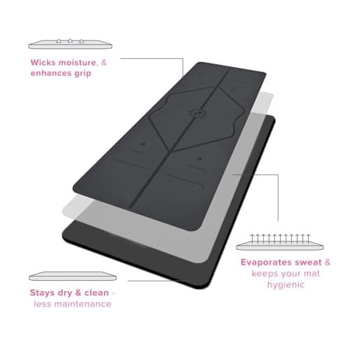 Liforme Original Yoga Mat – Free Yoga Bag Included - Patented Alignment System, Warrior-like Grip, Non-slip, Eco-friendly, sweat-resistant, 4.2mm thick mat for comfort - Grey 7