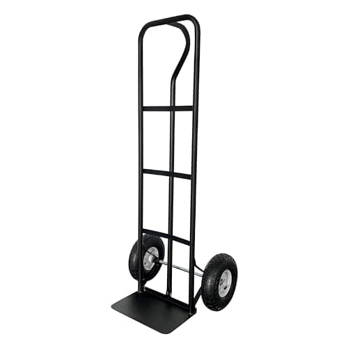 Olympia Tools 600 Lb Steel Hand Truck with P Handle and 10" Pneumatic Wheels for Home and Office Use