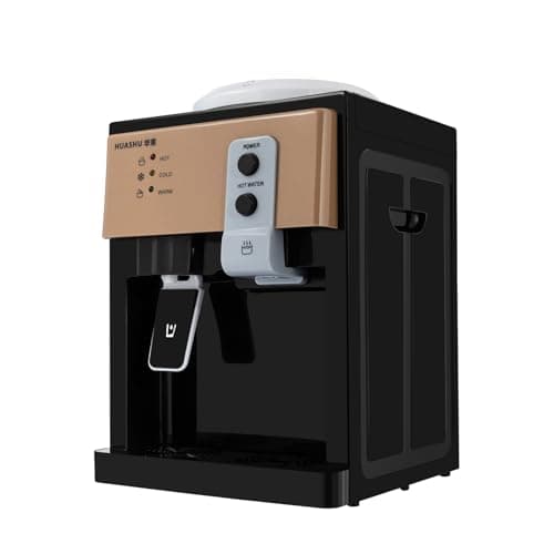 5 Gallon Primo Water Cooler Dispenser Desktop Electric Hot and 8-15℃ Cold Water Cooler 3 Temperature Settings Water Dispenser Countertop for Home Office Coffee (Champagne Gold and Black)