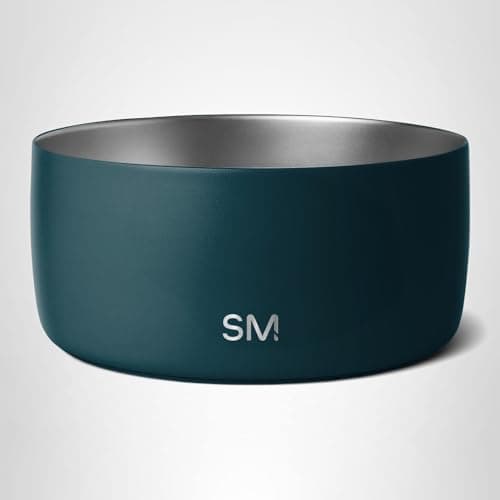 Simple Modern Stainless Steel Pet Water Bowl for Dogs & Cats | Reusable Insulated Stainless Steel Food Bowls for Dog Cat | No Tip No Slip BPA Free | Bentley Collection | Medium (32oz) | Riptide 7