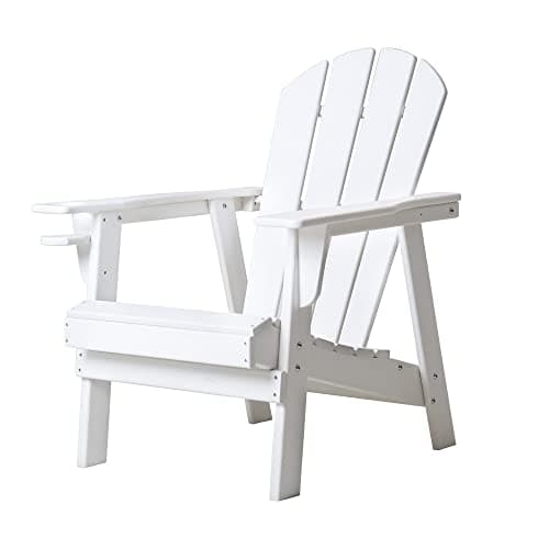 Restcozi Adirondack Chairs, HDPE All-Weather Adirondack Chair, Fire Pit Chairs (Classic, White)