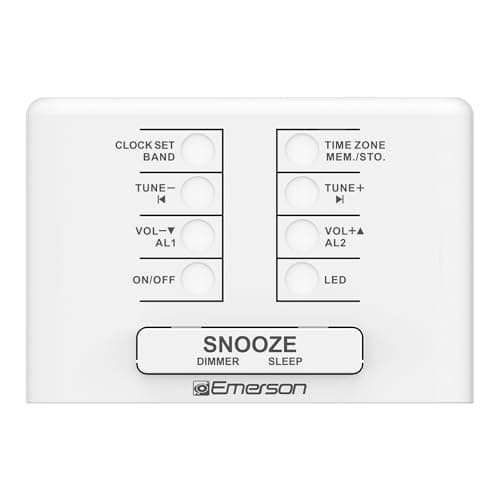 Emerson CKS1500 SmartSet Dual Alarm Clock Radio with AM/FM, 0.9” Blue LED Display, 4-Level Dimmer, Blue Accent Light, Sleep Timer & Auto Time Setting 5