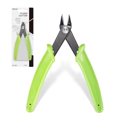 iWork 5 Inch Wire Cutters, Precision Micro Metal Flush Cutters, Professional and Sharp Flush Cut Pliers with Durable Construction, Ideal Wire Cutters for Jewelry Making, Model, Crafting, Floral