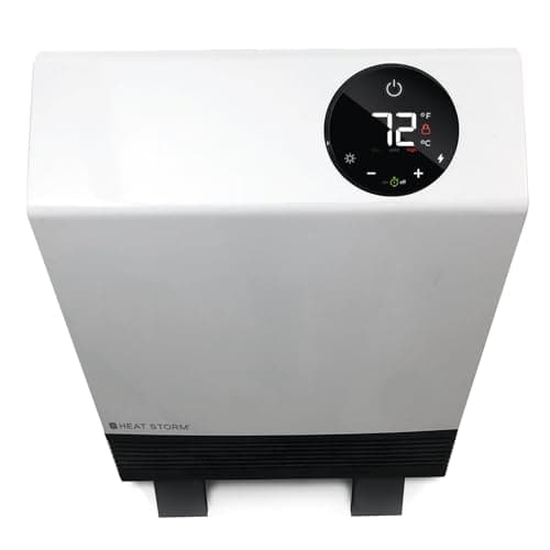 Heat Storm Wave Floor to Wall Infrared Space Heater with Attachable Feet, Remote Control, Built in Thermostat, 500-1000 Watts, 13x4x17 in, With Feet 2